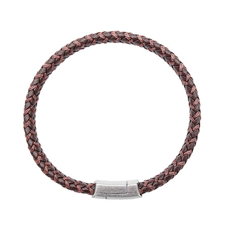 Lthr/Cord Weave Bracelet