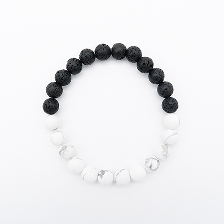 Black White Beaded Bracelet