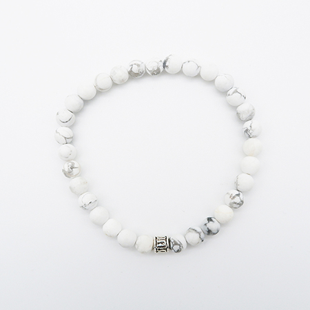 White Howlite Beaded Bracelet