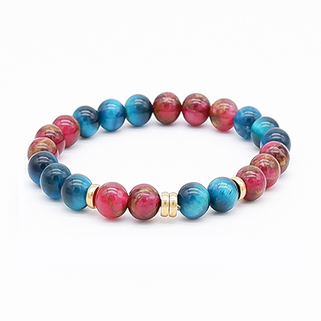 Aqua + Red Jasper Bracelet