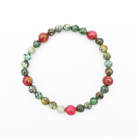 6mm Unakite Beaded Bracelet