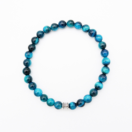 6mm Aqua Tiger Eye Bracelet
