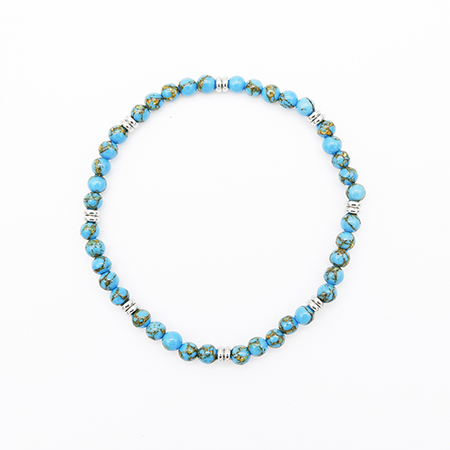 4mm Turquoise Bead Bracelet