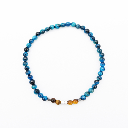 4mm Blue Tiger Eye Bracelet