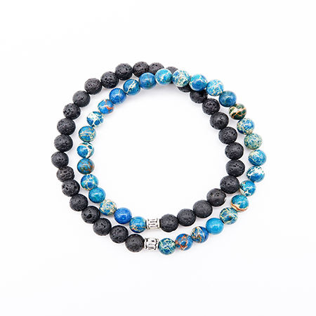 2 Strands 6mm Beaded Bracelet