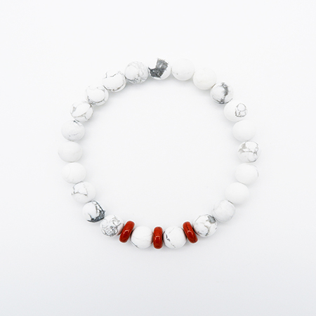 8mm Bead Bracelet Red Spacers