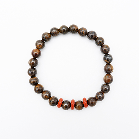 8mm Bead Bracelet Red Spacers