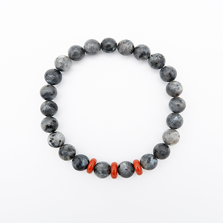 8mm Bead Bracelet Red Spacers