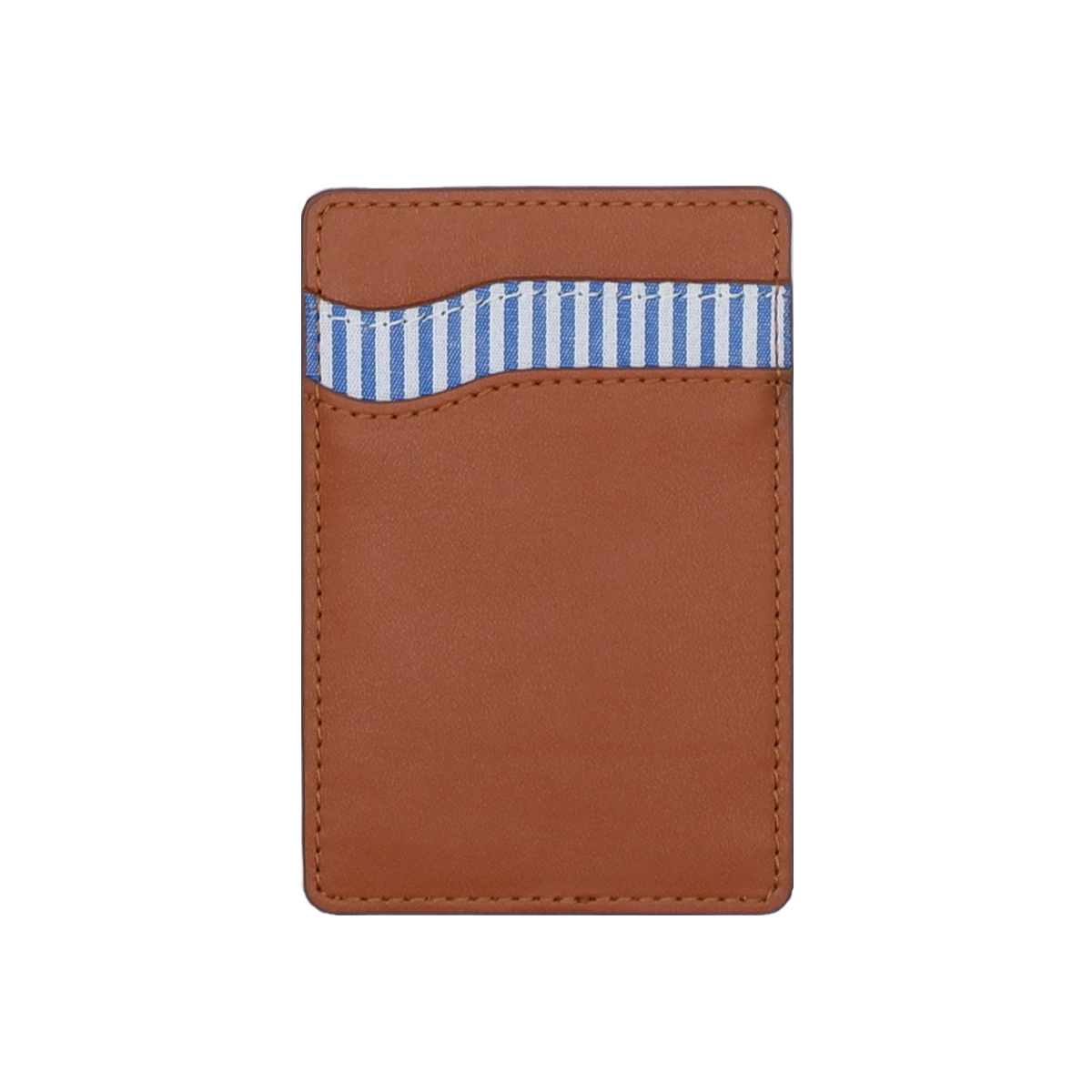 Adhesive phone wallet tan with stripe fabric.jpg